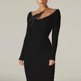 Long Sleeve Sequined Midi Bandage Dress